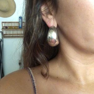 Chunky sterling silver hoop earrings